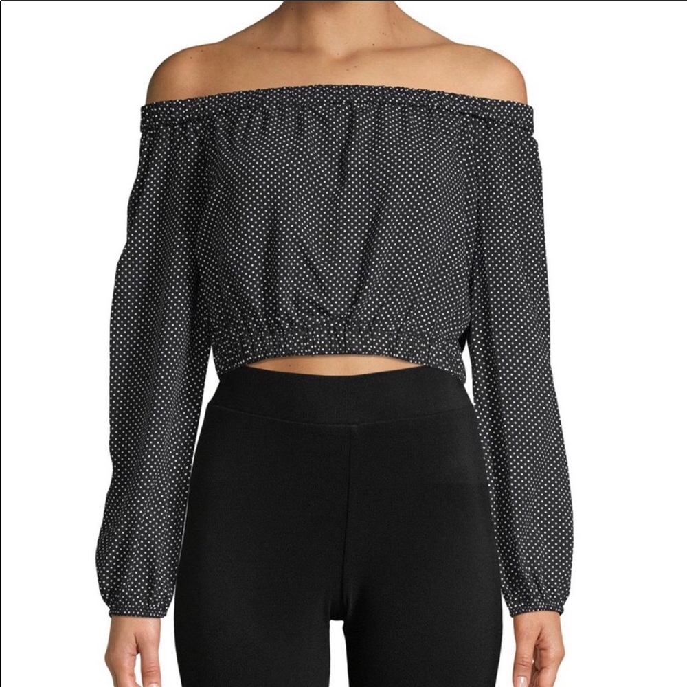 BCBGeneration polka dot crop top